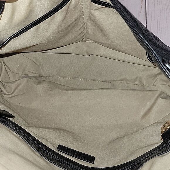 Cole Haan Black Snake Print Leather Crossbody Messenger Bag - Picture 10 of 12